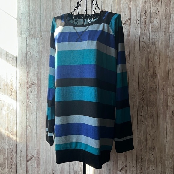 Popyoung Blue/Grey Striped Long Sleeve Sweater - Picture 1 of 5